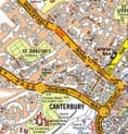 Canterbury City Centre A-Z Street Wall Map