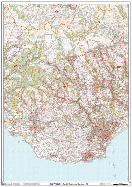 Cardiff - CF - Postcode Sector Wall Map