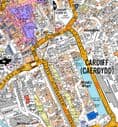 Cardiff City Centre A-Z Street Wall Map