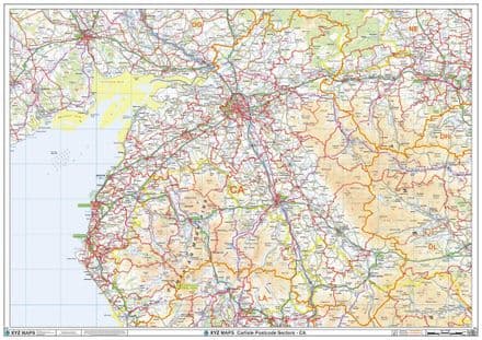 Carlisle - CA - Postcode Sector Wall Map