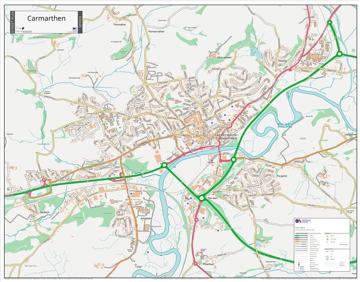 Carhampton Map Carmarthen Street Map - 2024