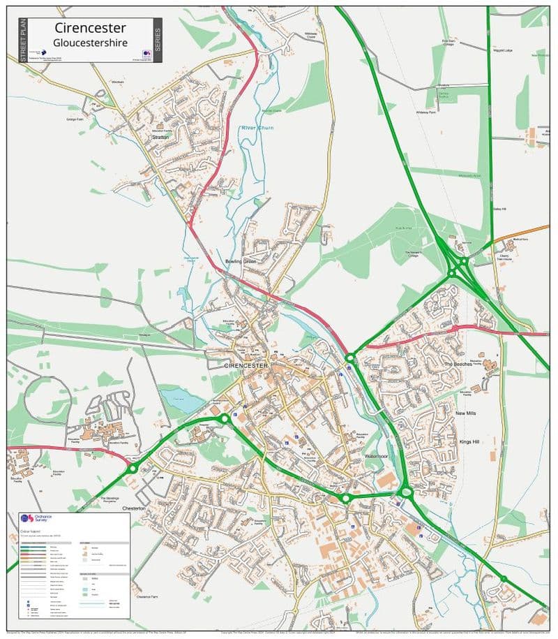 Cirencester Street Map - 2024