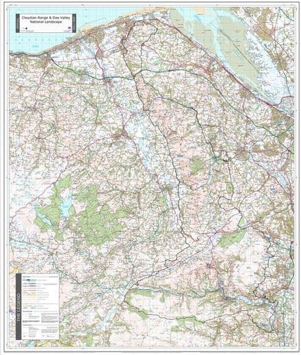 Clwydian Range and Dee Valley - National Landscape - Wall Map - 2025