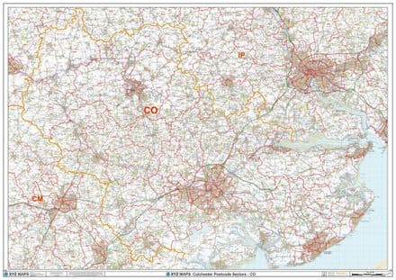 Colchester - CO - Postcode Sector Wall Map