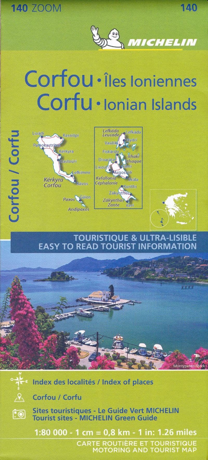 Corfu & The Ionian Islands - Michelin Zoom Map 140