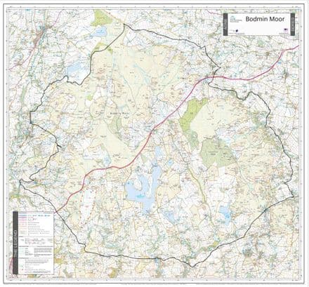 Cornwall - Bodmin Moor - AONB Wall Map - 2024