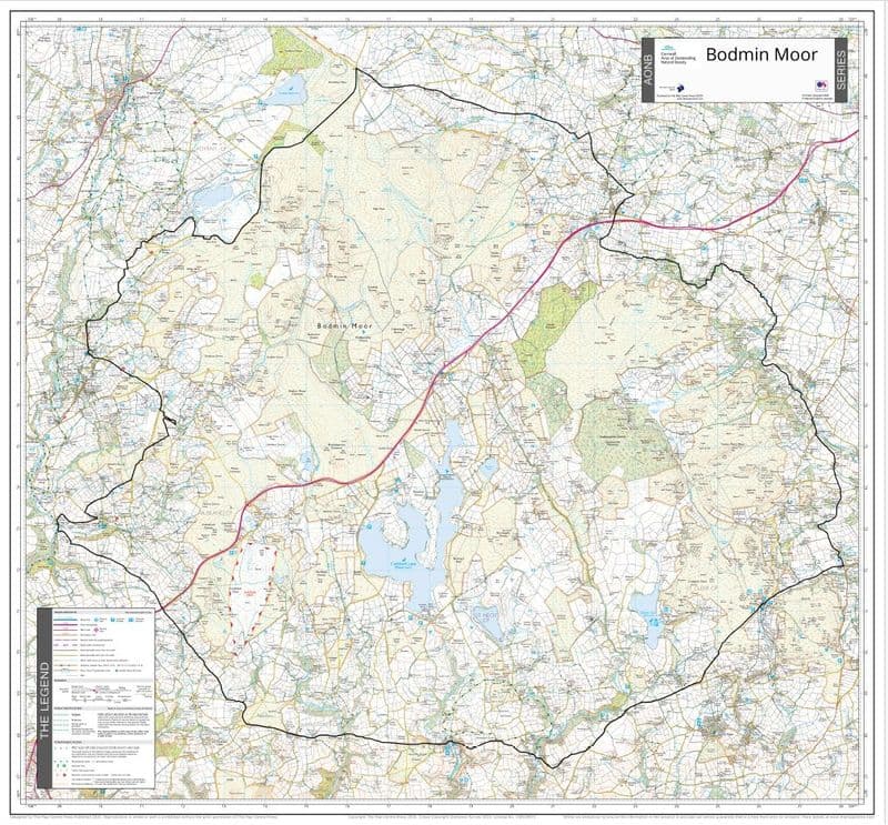 Cornwall - Bodmin Moor - AONB Wall Map - 2024