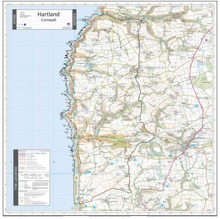 Cornwall - Hartland AONB - Wall Map - 2024