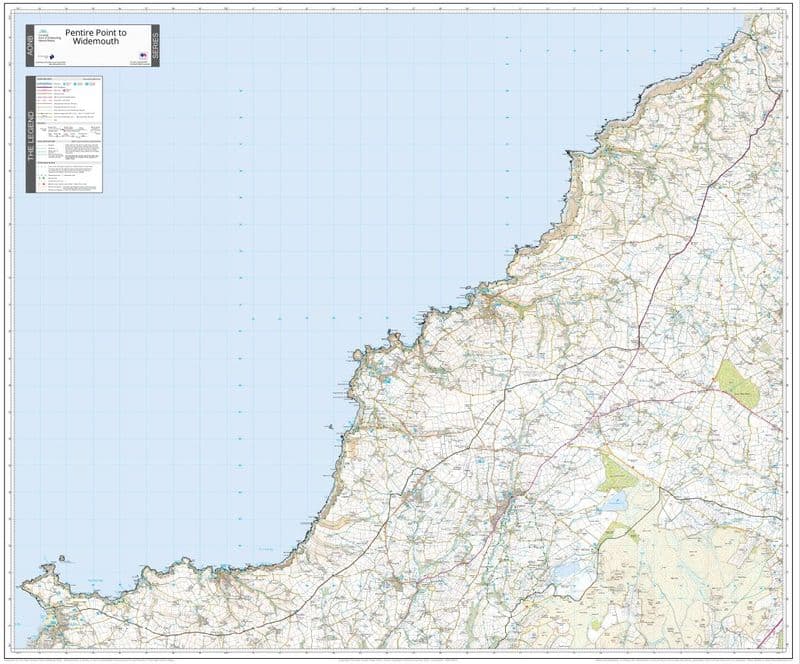 Cornwall - Pentire Point to Widemouth - AONB Wall Map - 2024