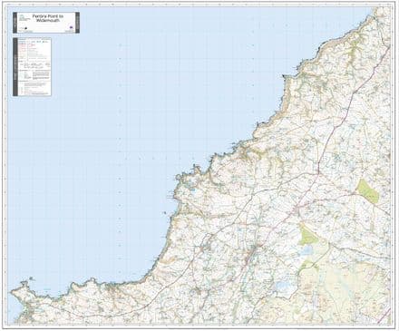 Cornwall - Pentire Point to Widemouth - AONB Wall Map - 2024