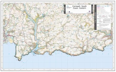 Cornwall - South Coast - Eastern - AONB Wall Map - 2024