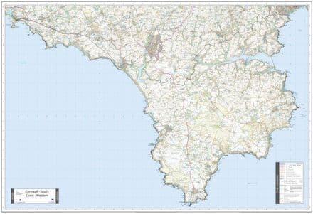 Cornwall - South Coast - Western - AONB Wall Map 2024
