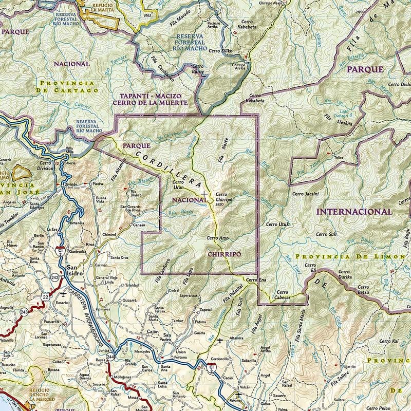 Costa Rica Adventure Map - National Geographic