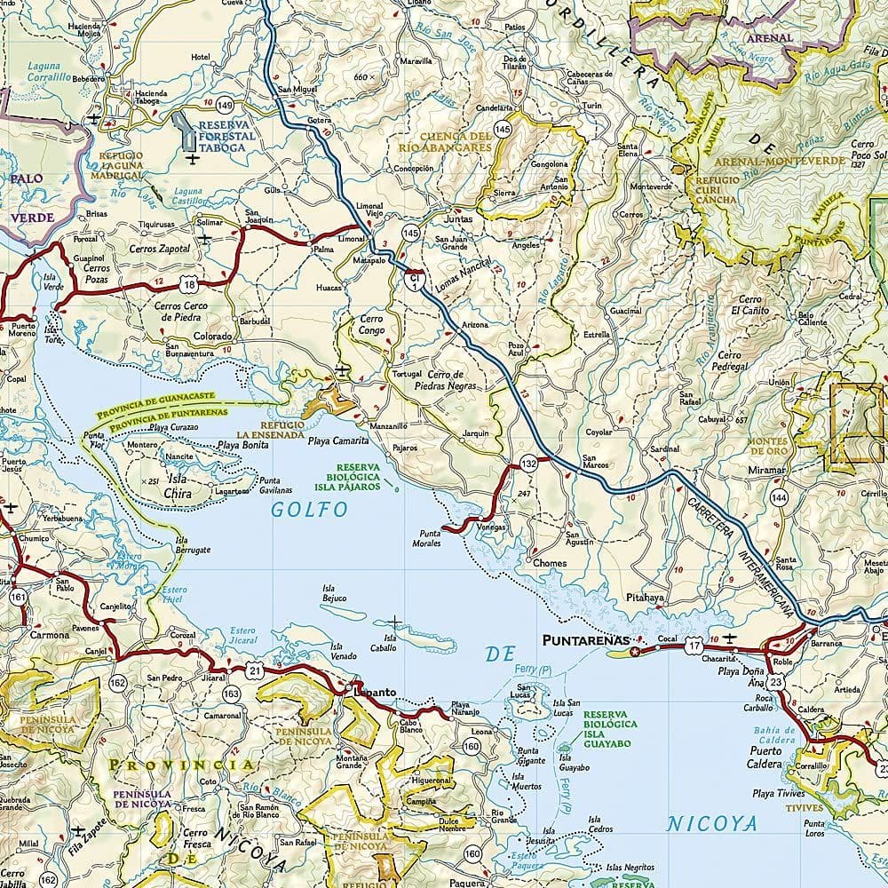 Costa Rica Adventure Map - National Geographic