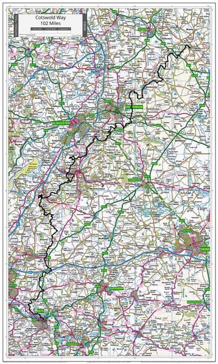 Cotswold Way - Wall Map