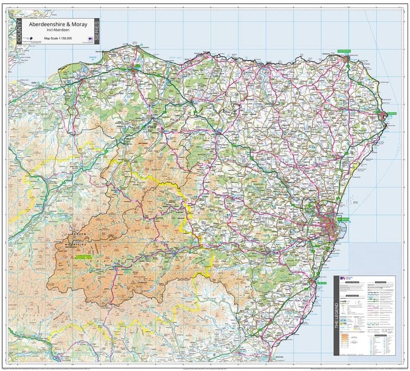 County Map of Aberdeen & Moray - 2024