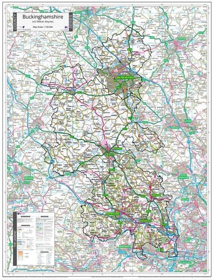 County Map of Buckinghamshire - 2024