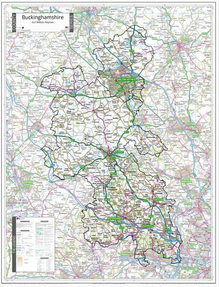 County Map of Buckinghamshire - 2026