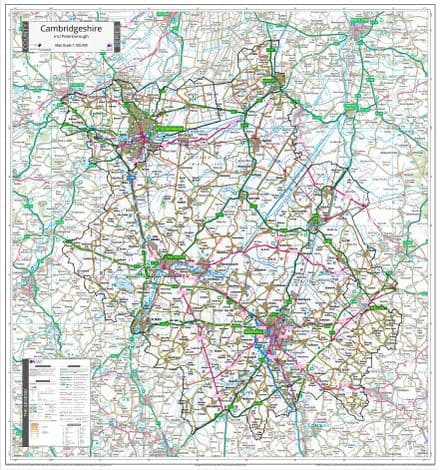 County Map of Cambridgeshire - 2024