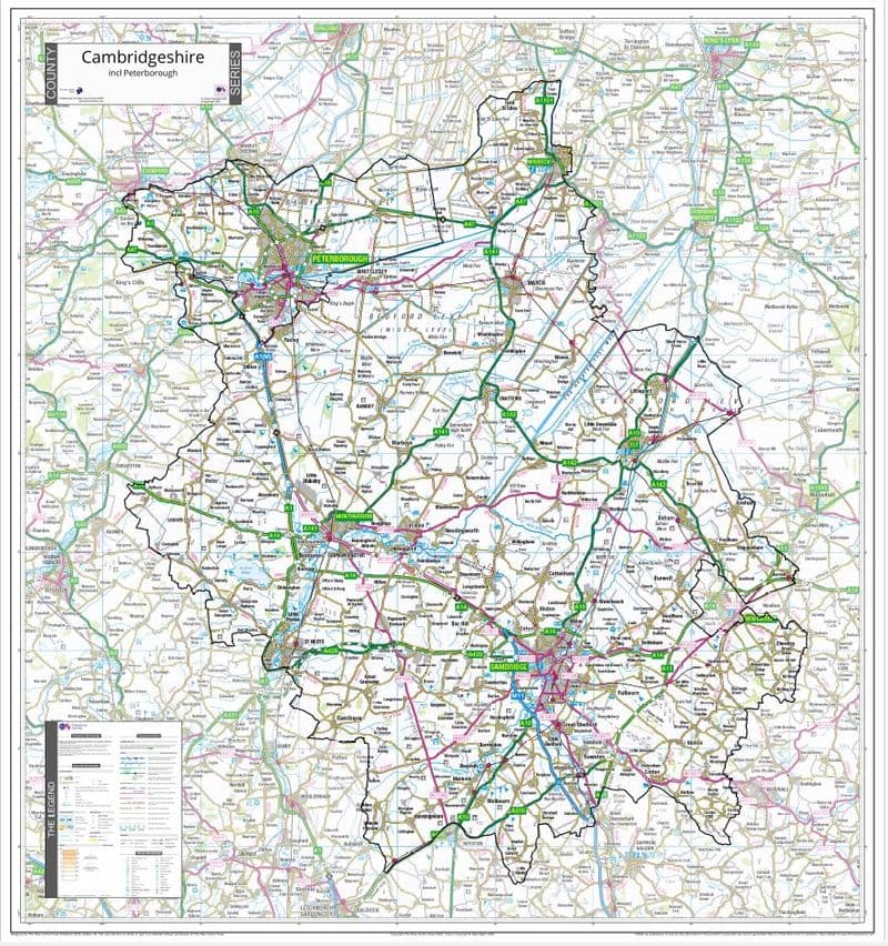 County Map of Cambridgeshire - 2026
