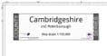 County Map of Cambridgeshire - White Background
