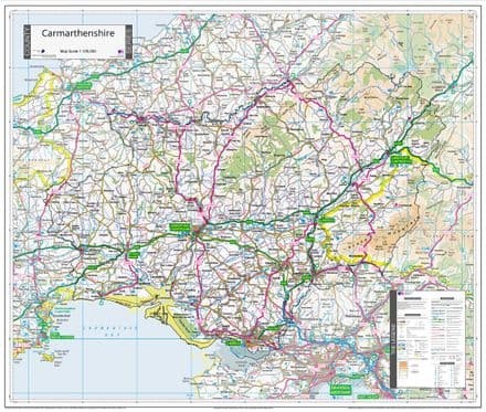 County Map of Carmarthenshire - 2024
