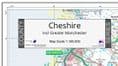 County Map of Cheshire incl Greater Manchester - 2024