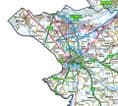 County Map of Cheshire incl Greater Manchester - White Background
