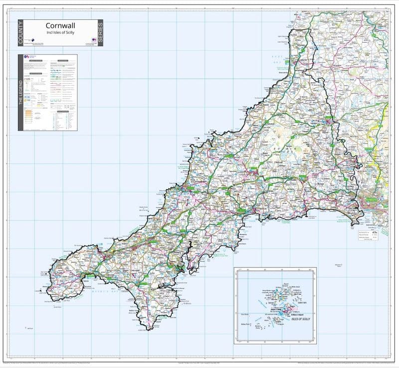 County Map of Cornwall - 2026