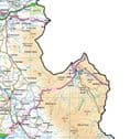 County Map of Cumbria - White Background