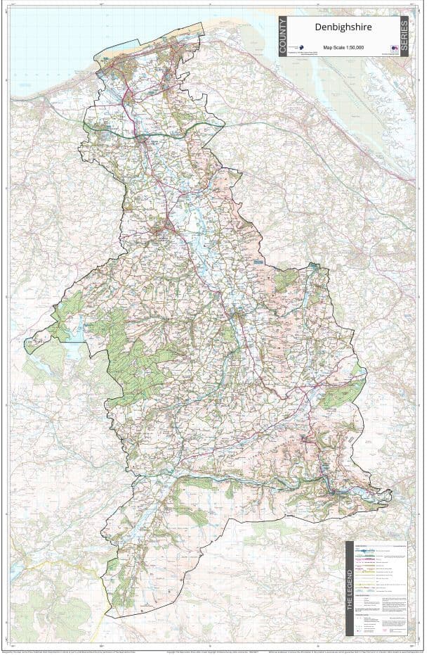 County Map Of Denbighshire county-map-of-denbighshire