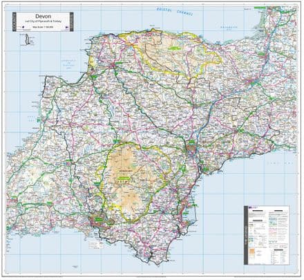 County Map of Devon - 2024