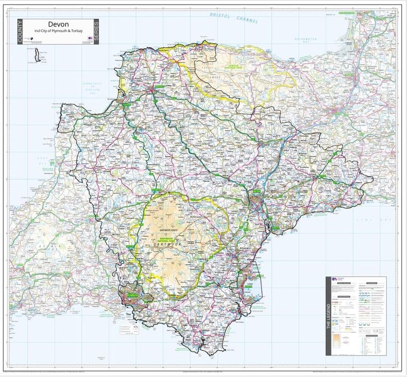 County Map of Devon - 2026