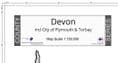 County Map of Devon - White Background