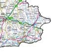 County Map of Devon - White Background