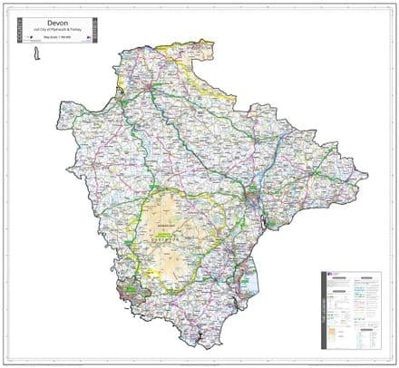 County Map of Devon - White Background