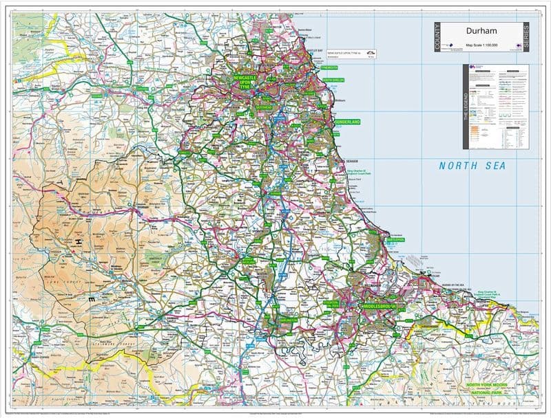 County Map of Durham - 2024