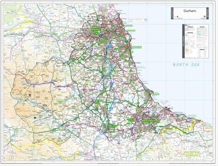 County Map of Durham - 2026