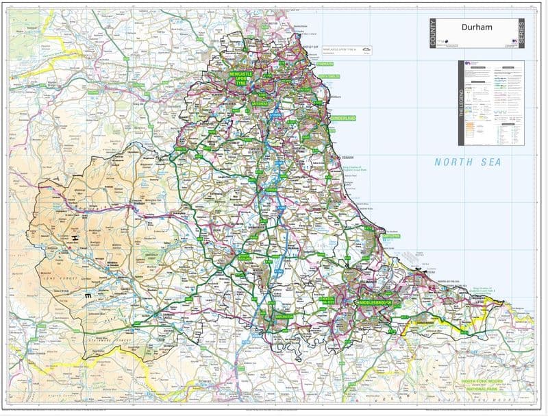 County Map of Durham - 2026