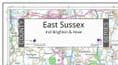 County Map of East Sussex Including Brighton - 2026