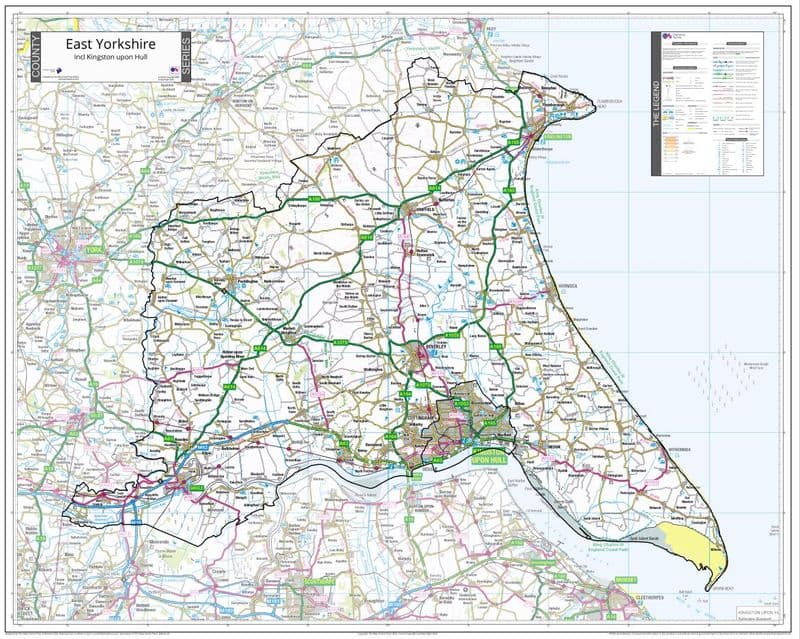 County Map of East Yorkshire - 2026