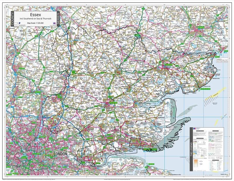 County Map of Essex - 2024