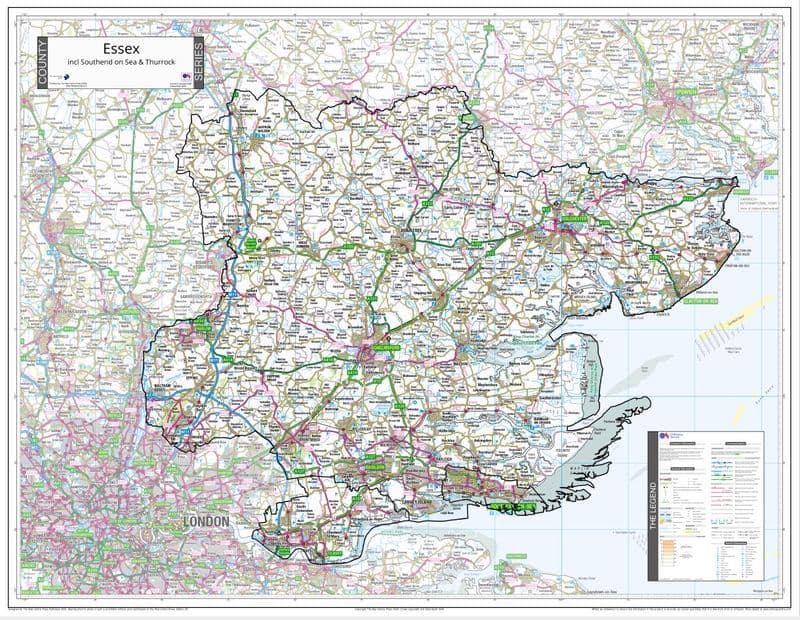 County Map of Essex - 2026