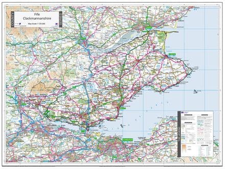 County Map of Fife & Clackmannanshire - 2024