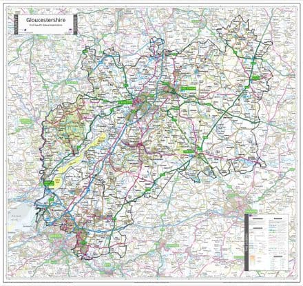 County Map of Gloucestershire - 2026