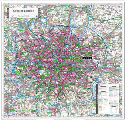 County Map of Greater London - 2024