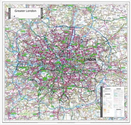 County Map of Greater London - 2026