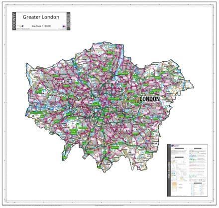 County Map of Greater London - White Background