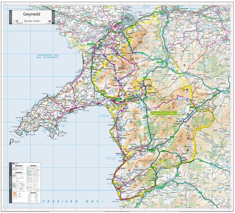 County Map of Gwynedd - 2024