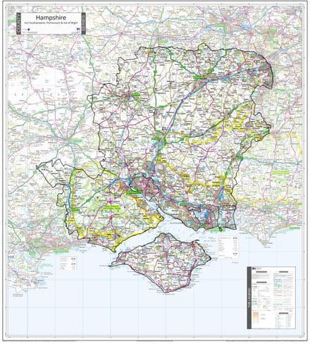 County Map of Hampshire - 2026